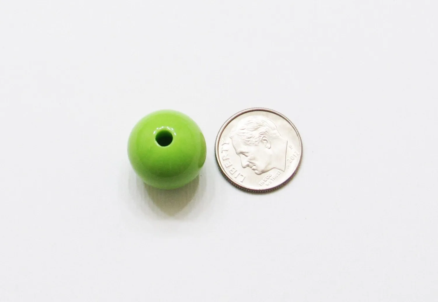 10 Chunky 16mm Beads Solid Lime Bubblegum Bead, Chunky Gumball Bead, Chunky Necklace Bead Supply, Acrylic Bead