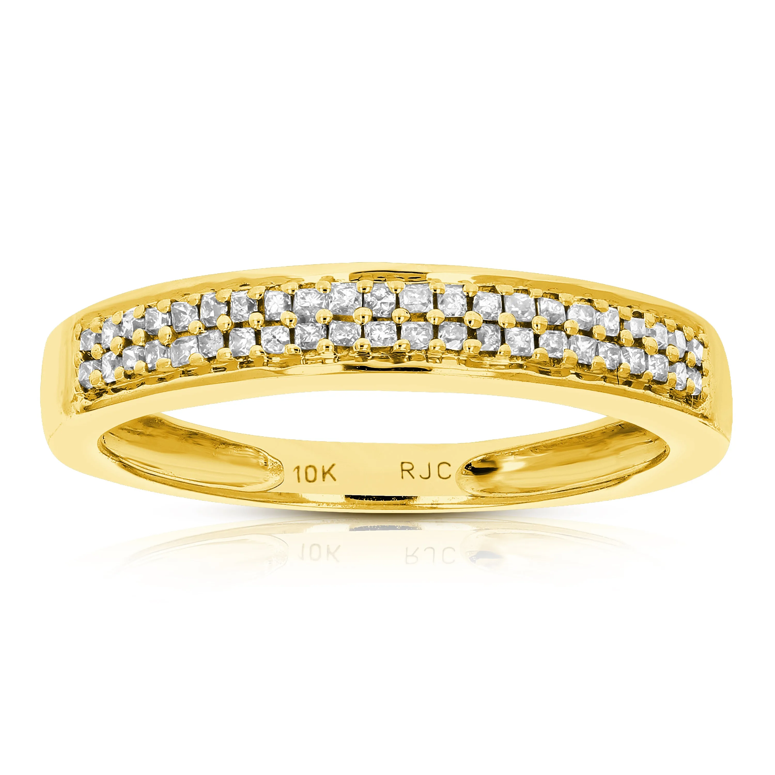 1/4 cttw Princess Diamond Wedding Band in 10K Gold
