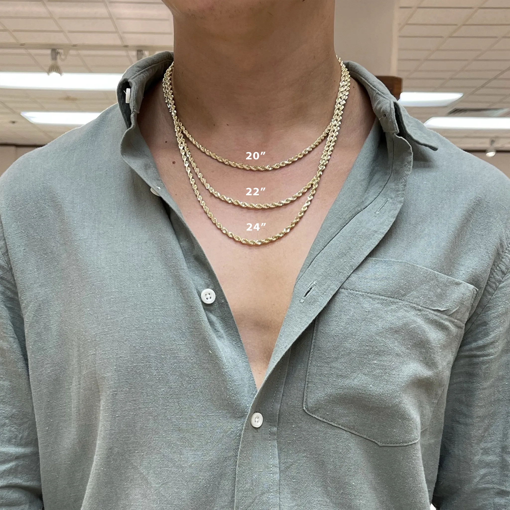 5mm Rope Chain in Gold