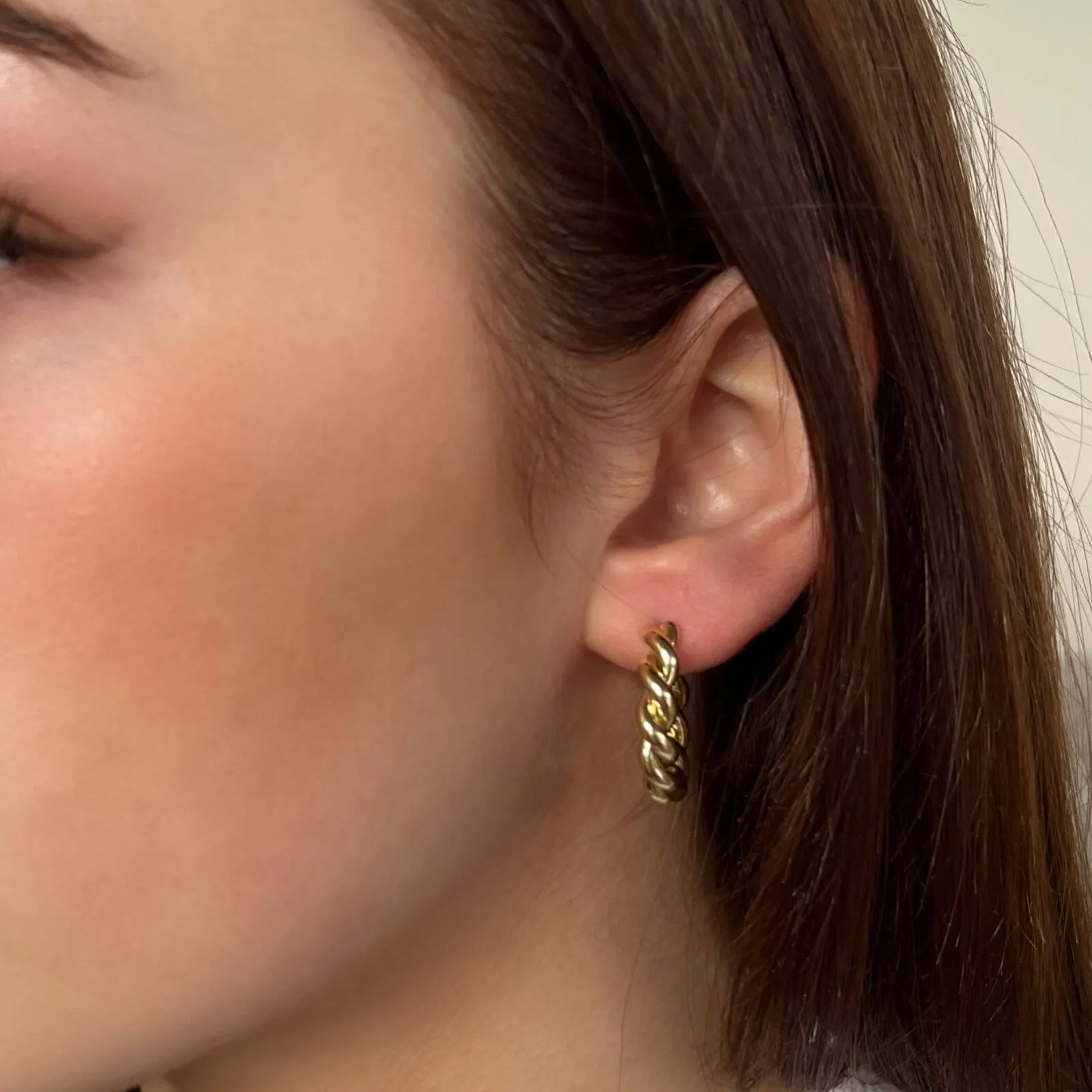 Absolute Gold Chunky Twist Hoop Earrings