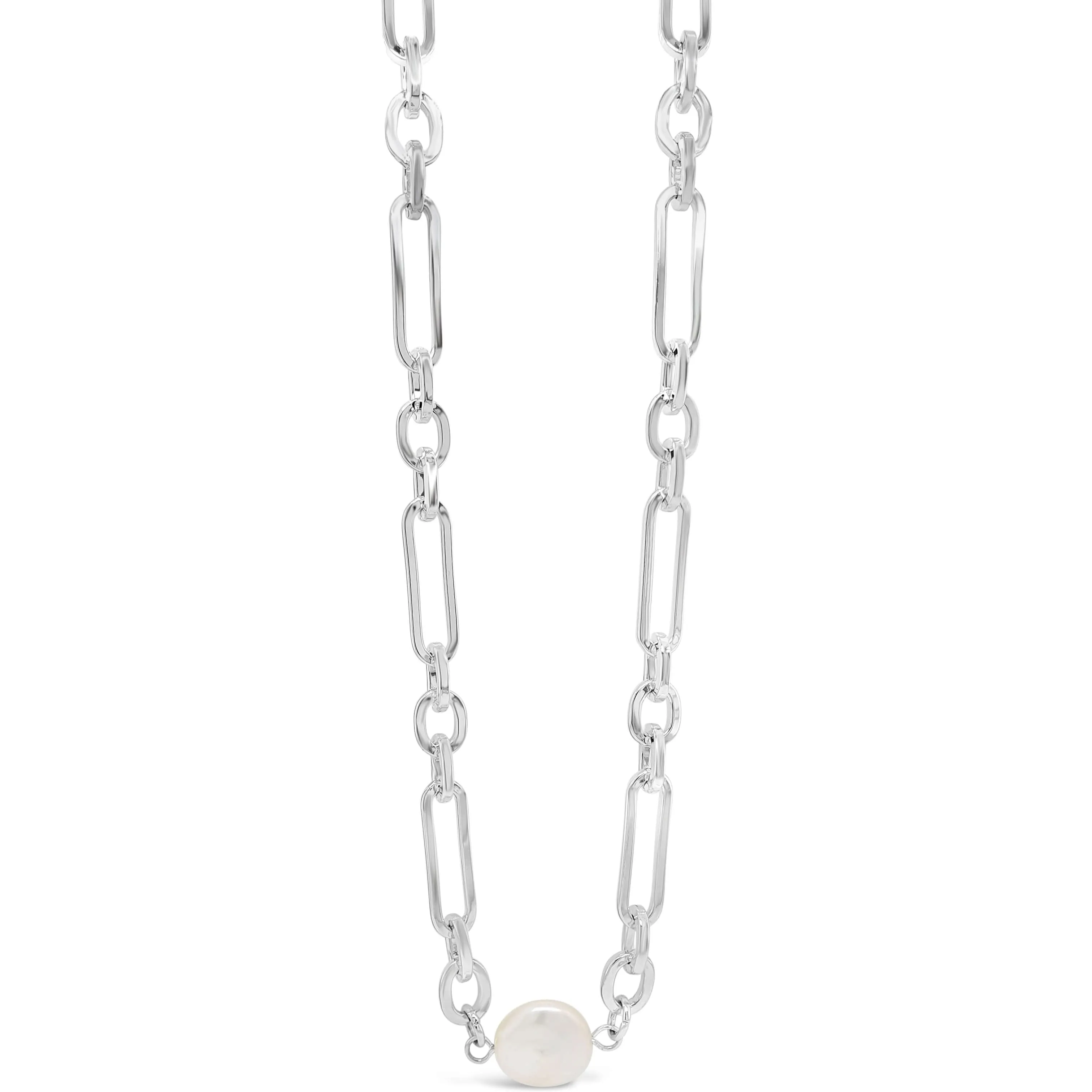 Absolute Silver Chain Pearl Necklace