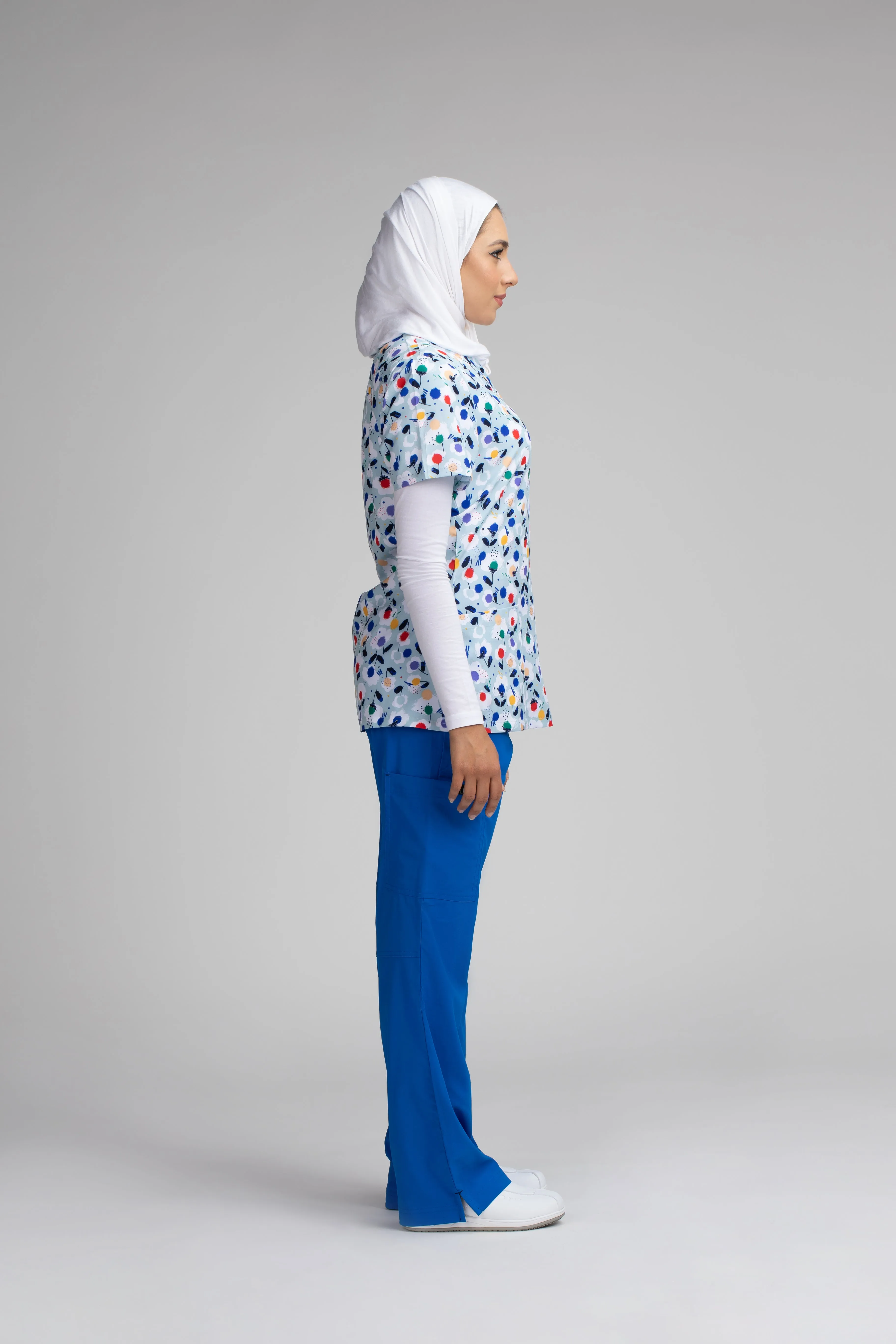 Allium Abstract Printed Scrub Top