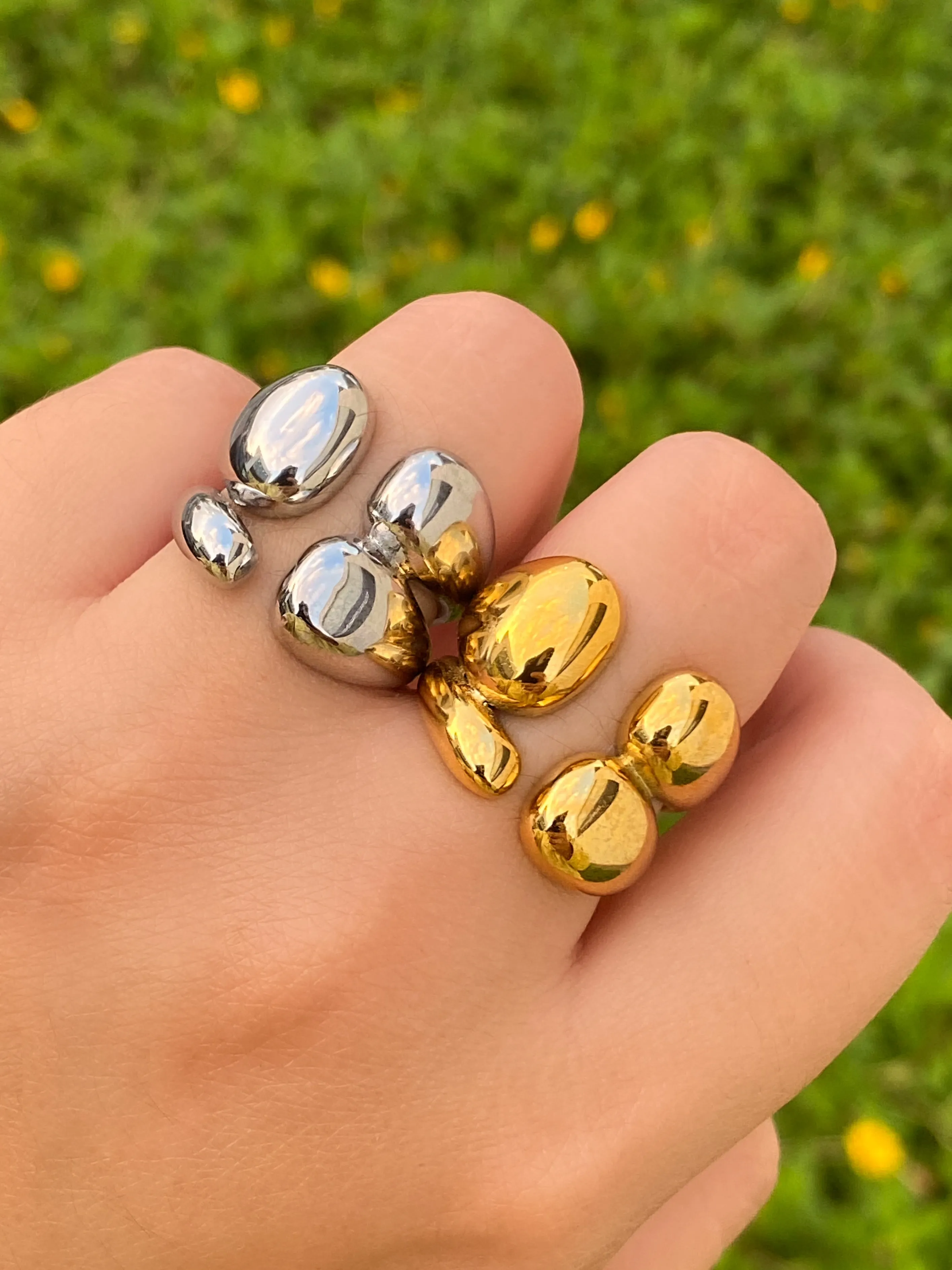 Anillo Abierto Cuatro Gotas Chunky