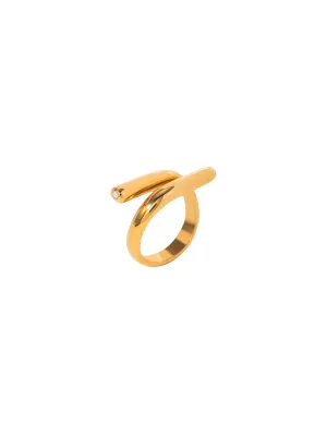 Anillo Cruzado Con Zirconia