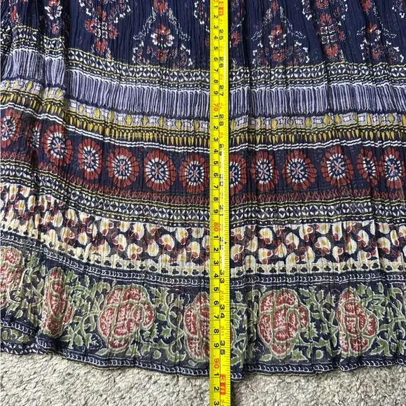 Anthropologie Maeve Adrian Sheer Tunic Dress Large floral beach navy coverup