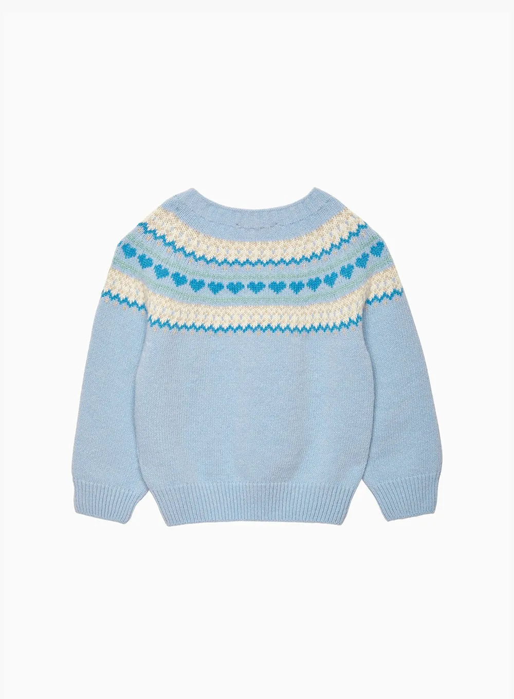 Baby Natasha Fair Isle Cardigan in Pale Blue