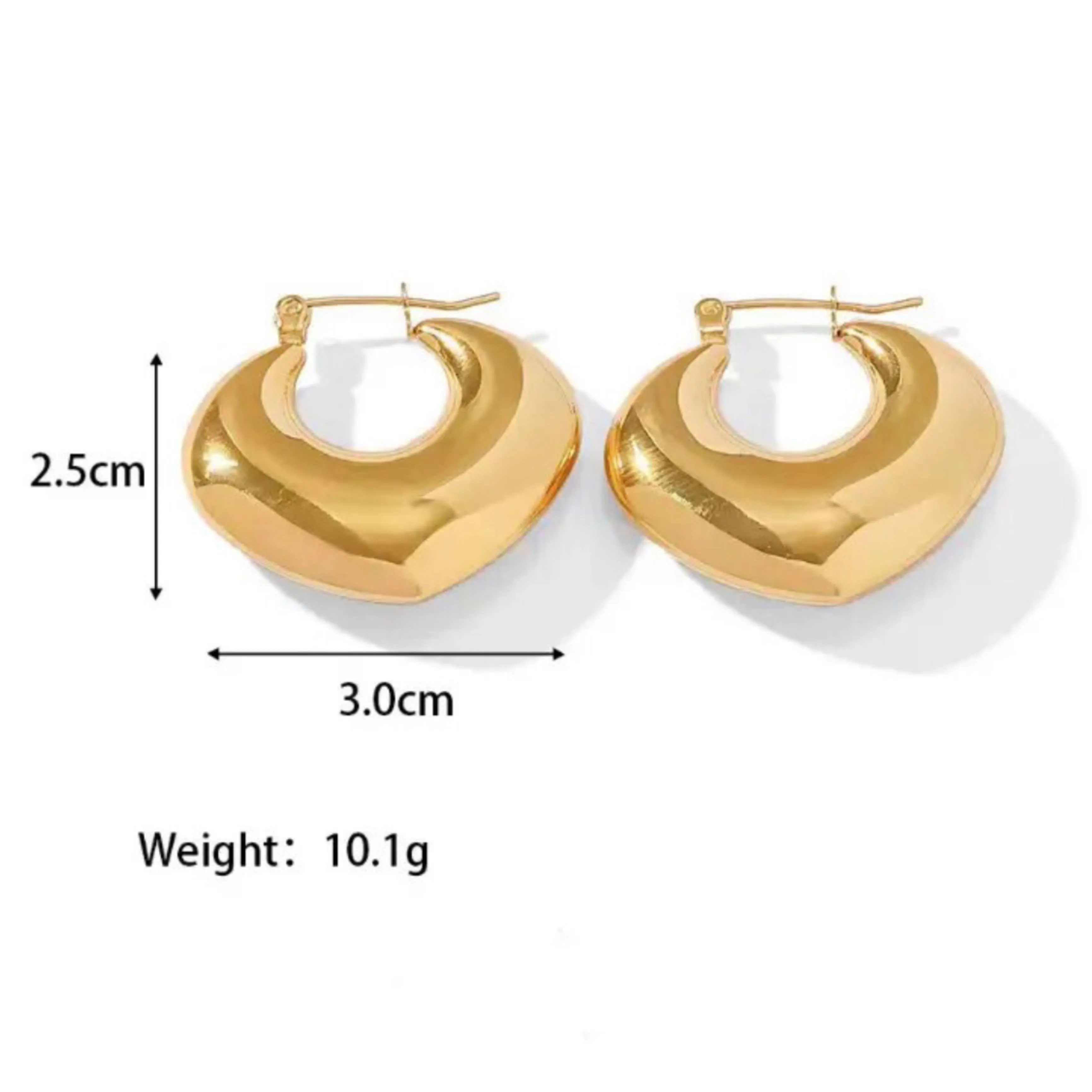 Balara Stainless Steel Chunky Hoop Earrings - 18K Gold Plated