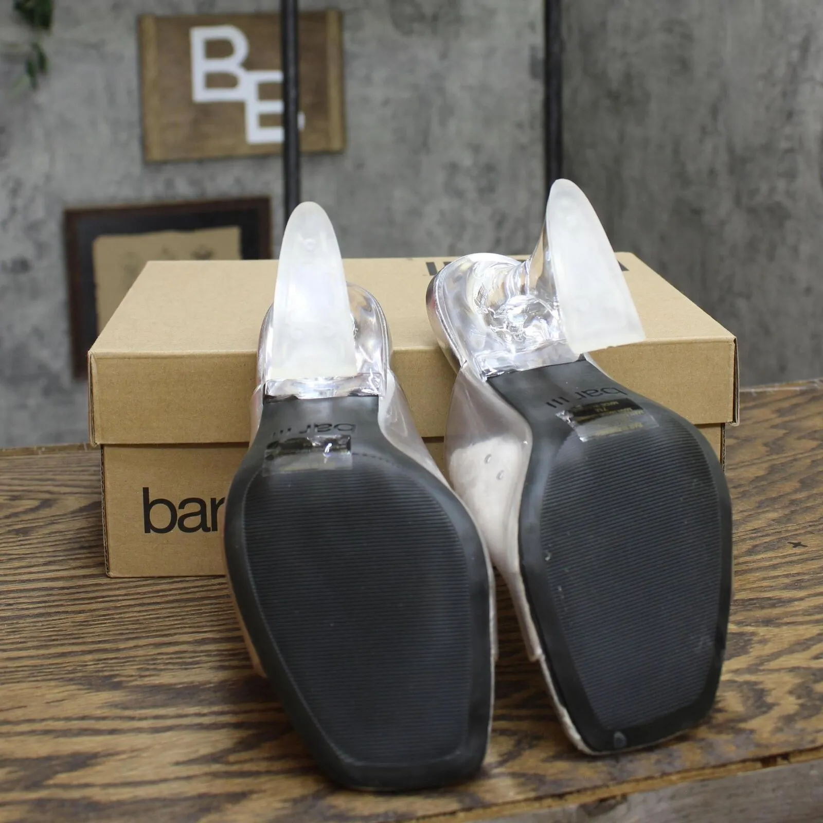 Bar III Womens Cherr Padded Insole Slip On Mule Sandals Clear Vinyl Silver 7M