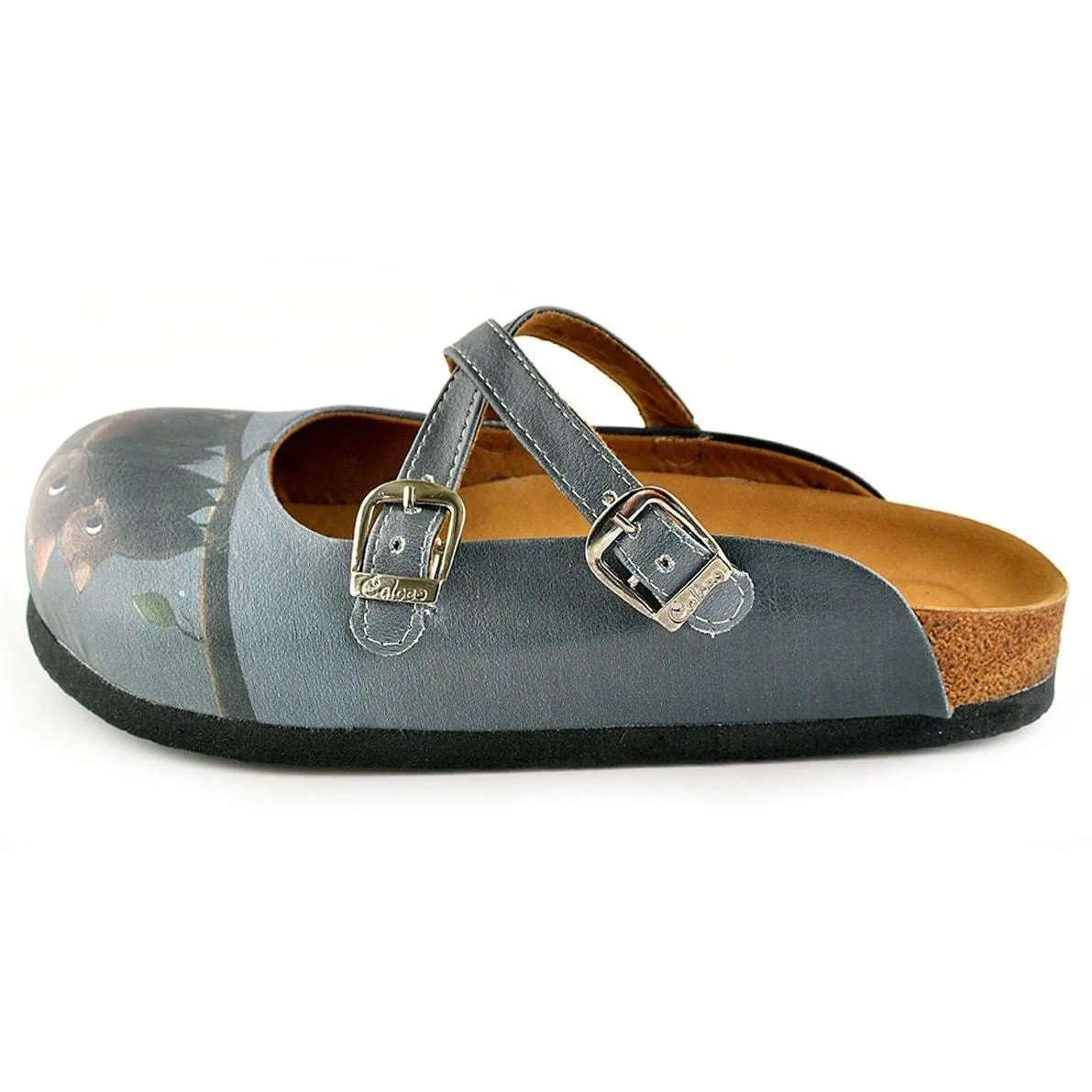 Black and Brown Colored Bat Patterned Clogs - WCAL142
