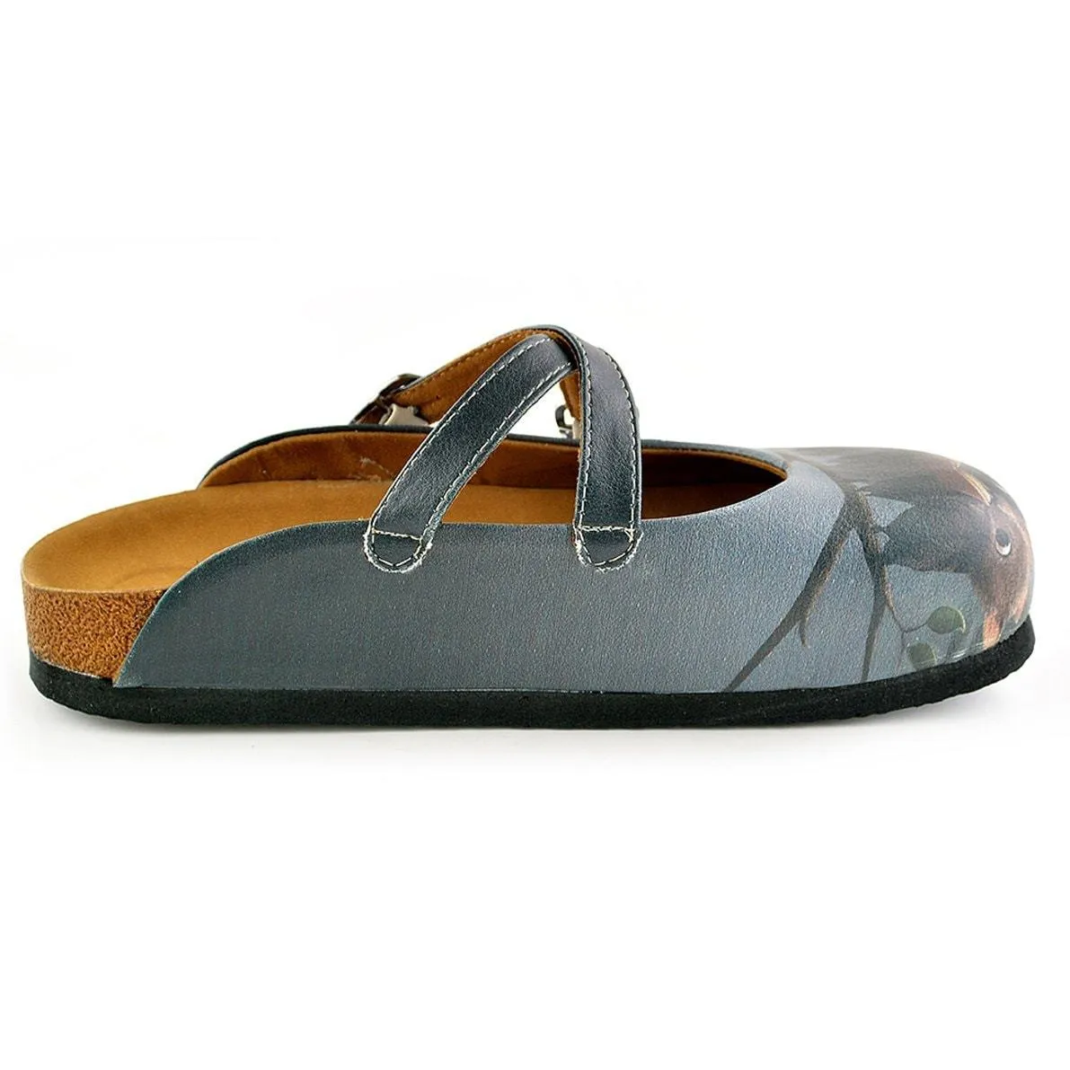 Black and Brown Colored Bat Patterned Clogs - WCAL142