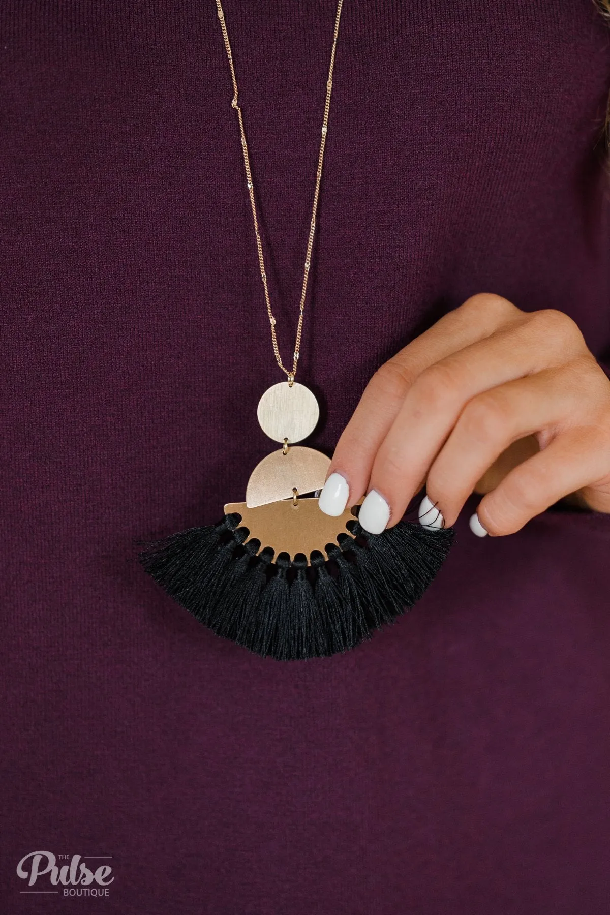 Black Tassel Necklace