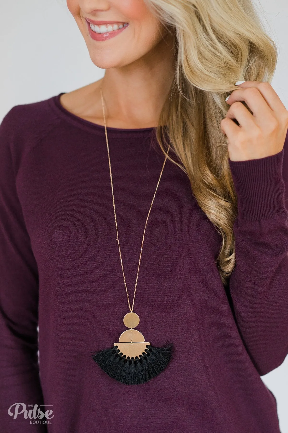 Black Tassel Necklace