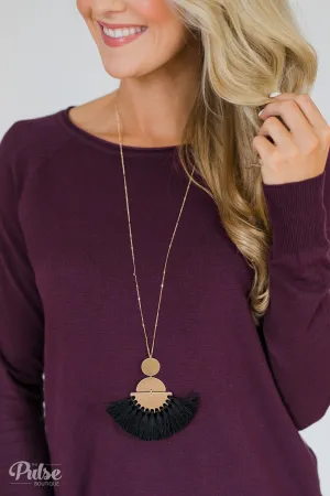 Black Tassel Necklace