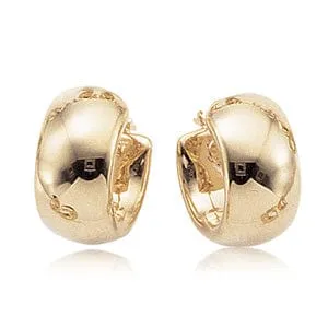 Carla 14k Yellow Gold Small Wide Hoop Earrings