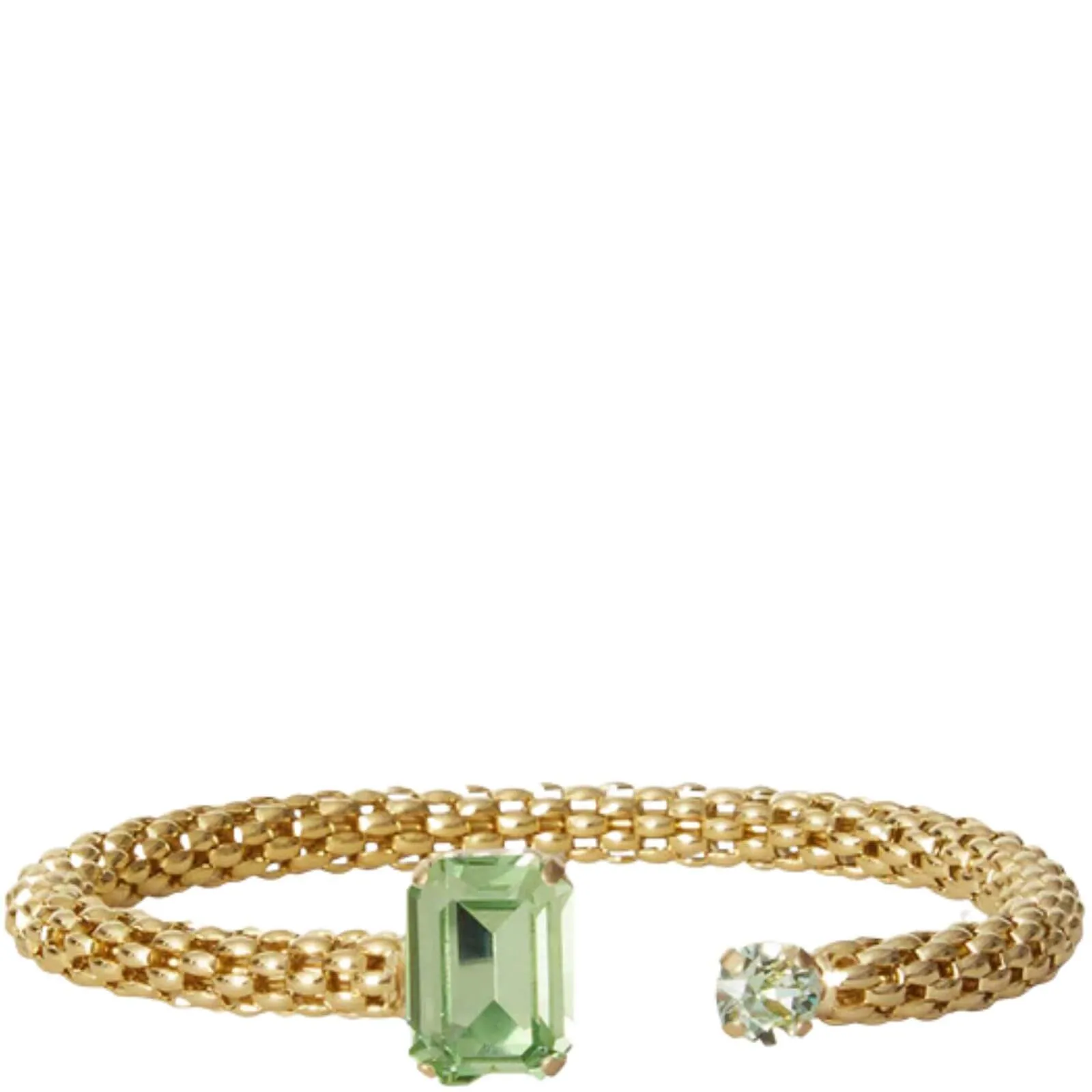 Caroline Svedbom Gold Daria Rope Bangle - Peridot Chrysolite