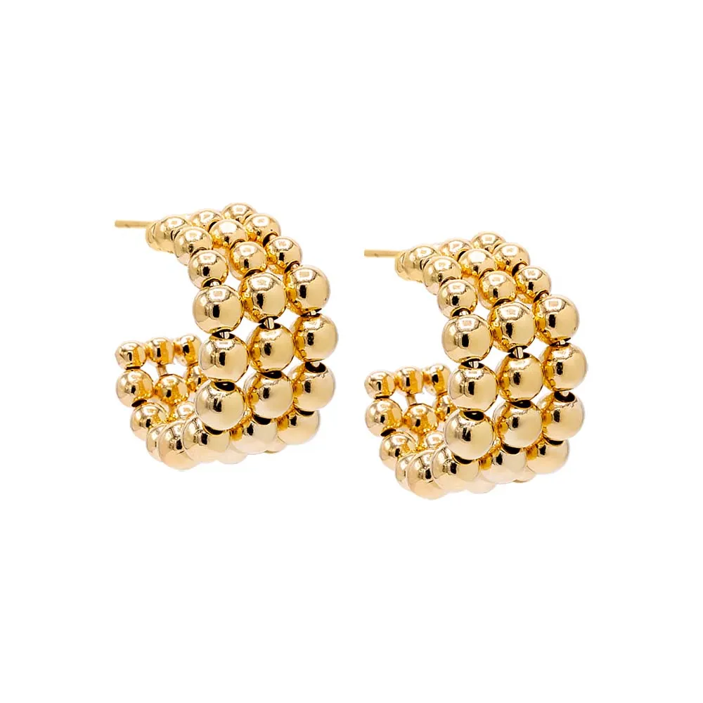 Chunky Beaded Hoop Earring
