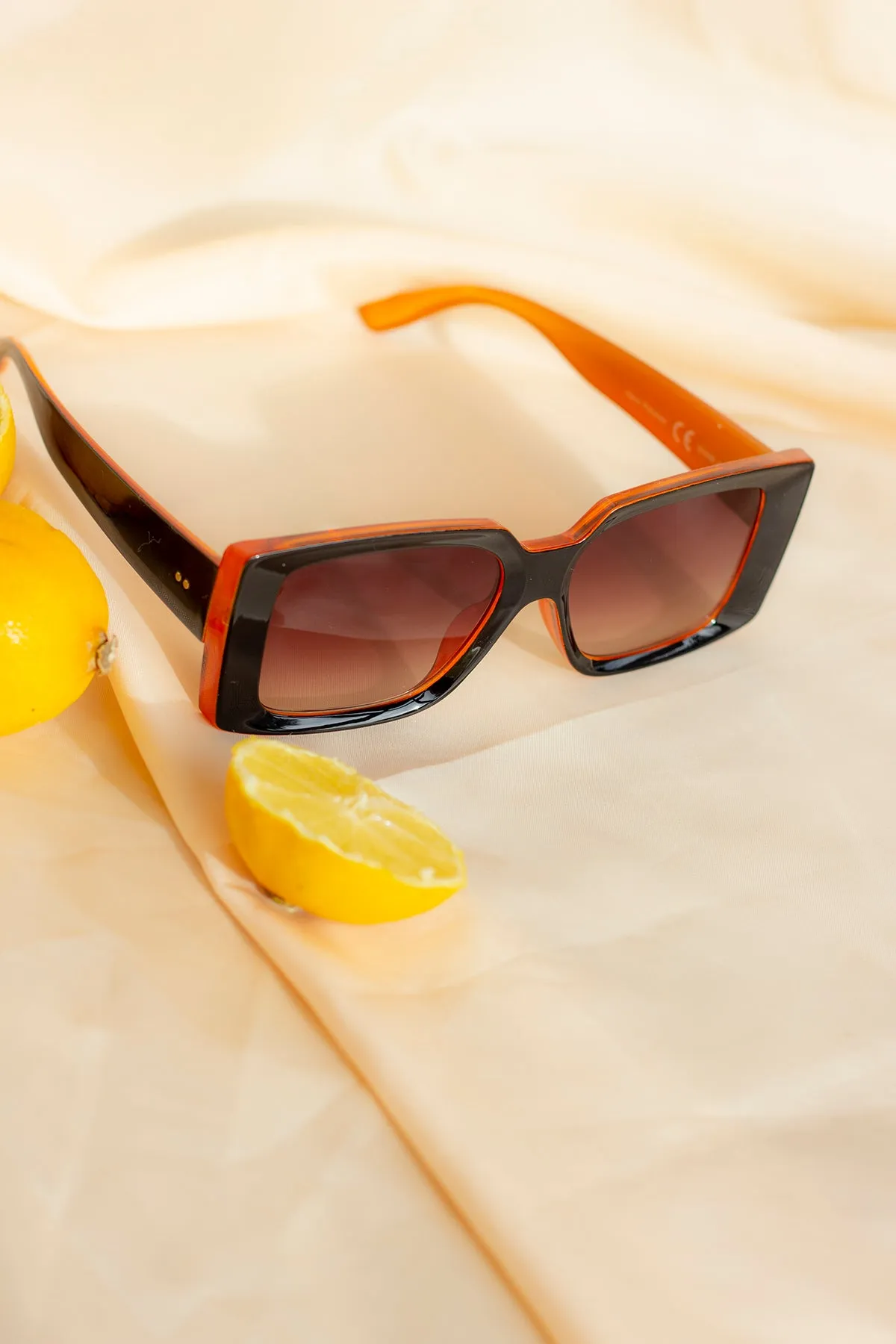 Chunky Bevelled Rectangle Sunglasses
