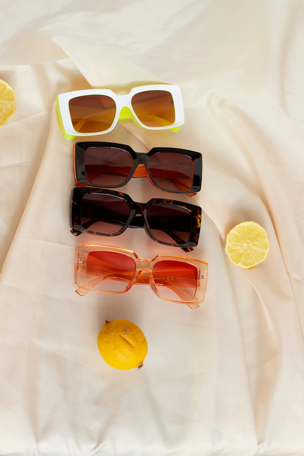 Chunky Bevelled Rectangle Sunglasses