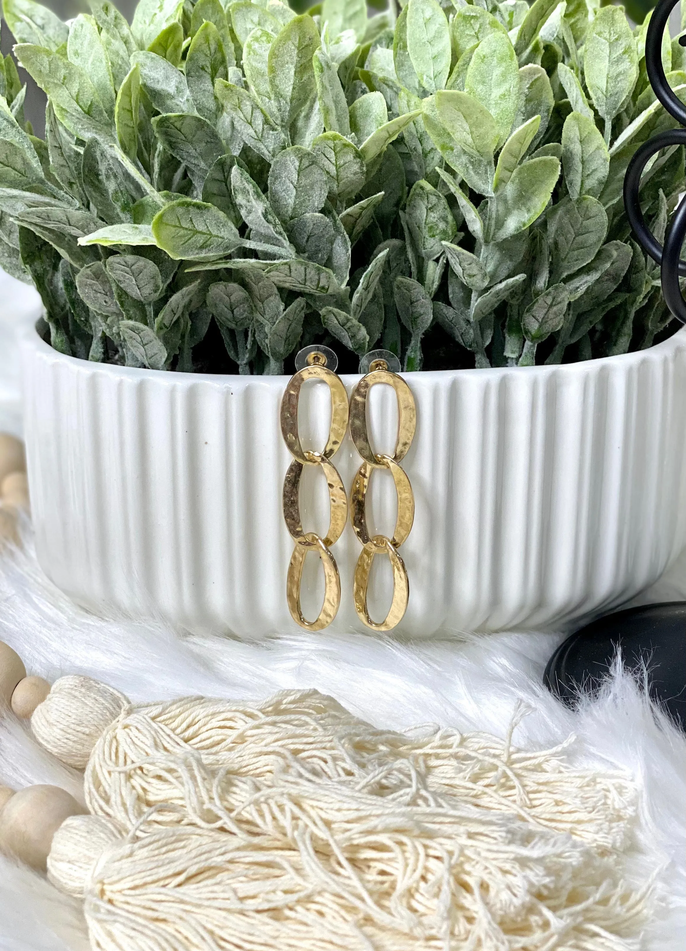 Chunky Chain Link Earrings in Gold