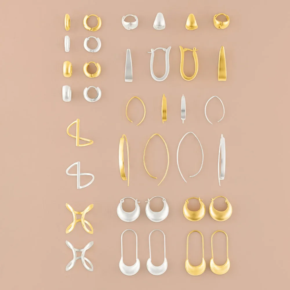 Chunky Huggie Hoops in Gold