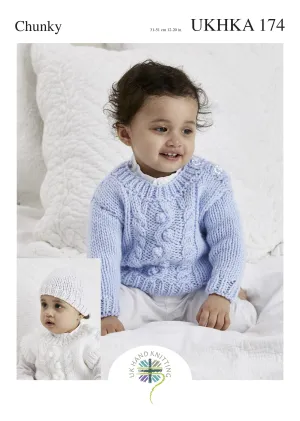 Chunky Knitting Pattern Woolen Jumper Hat 0 To 1 Tears 31-51 cm 12-20 inches