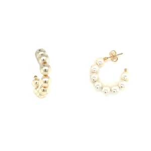 Chunky Pearl Hoops