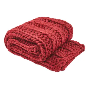 Chunky Ribbed Knit Throw