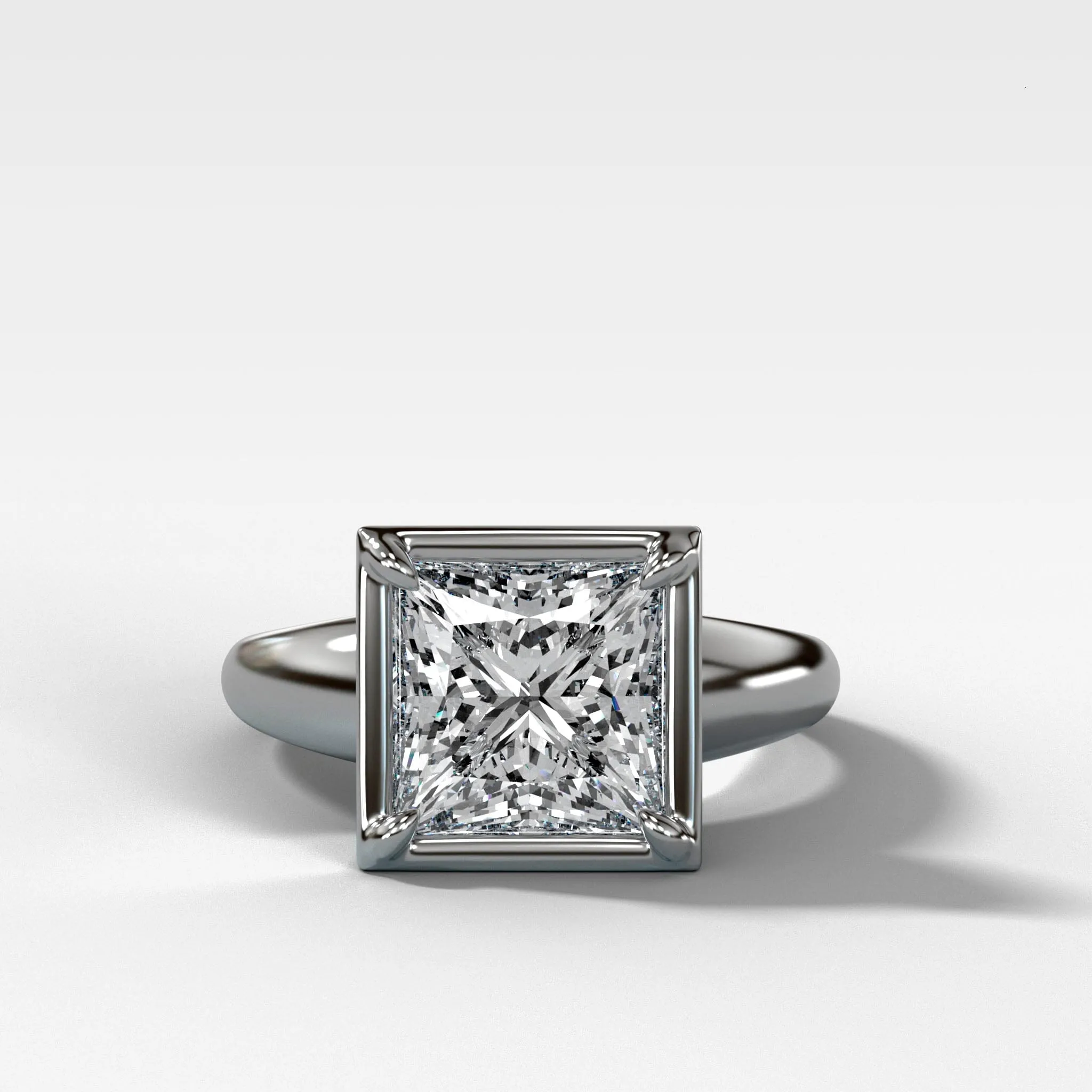Club Ring Solitaire Engagement Ring With a Princess Cut Diamond