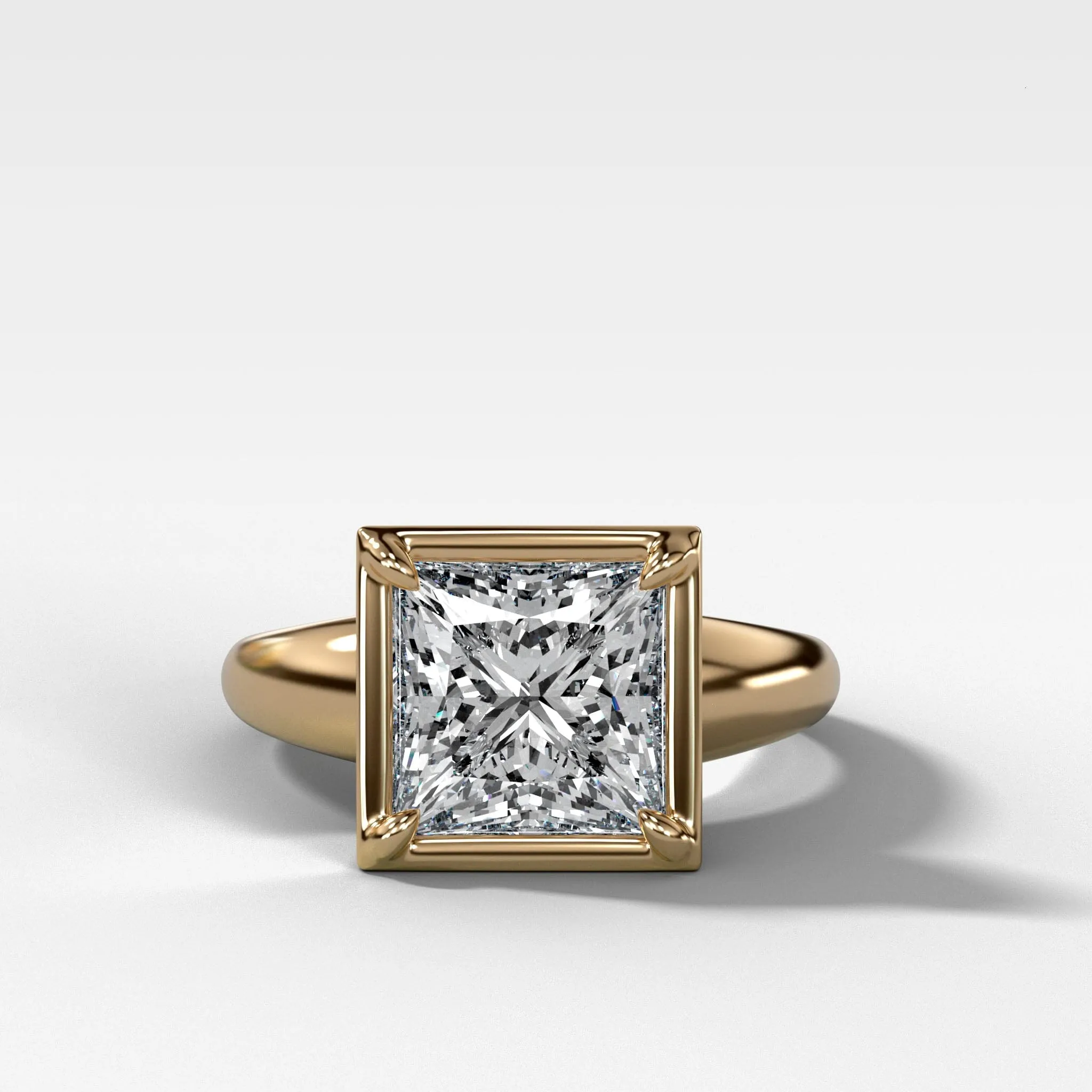 Club Ring Solitaire Engagement Ring With a Princess Cut Diamond