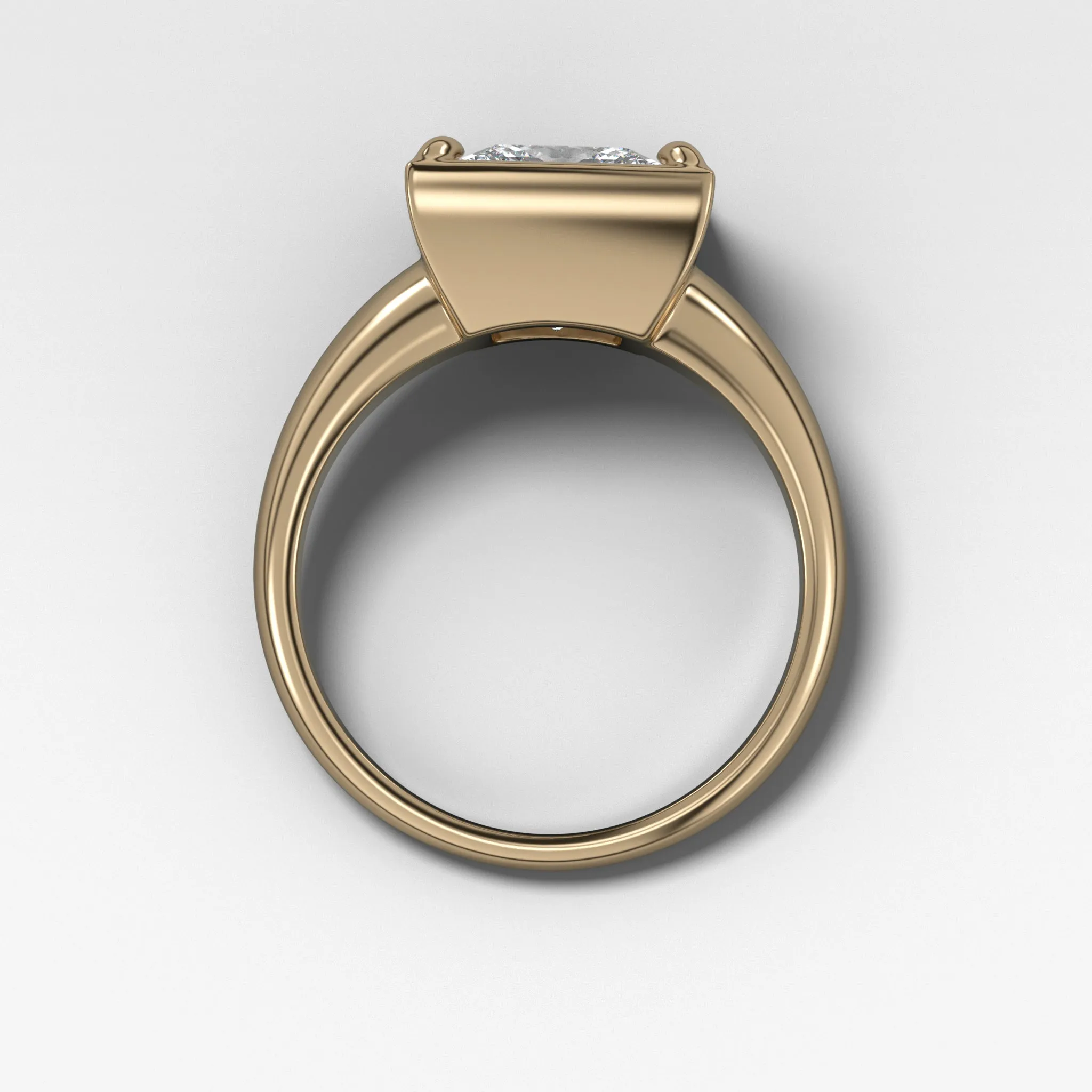 Club Ring Solitaire Engagement Ring With a Princess Cut Diamond