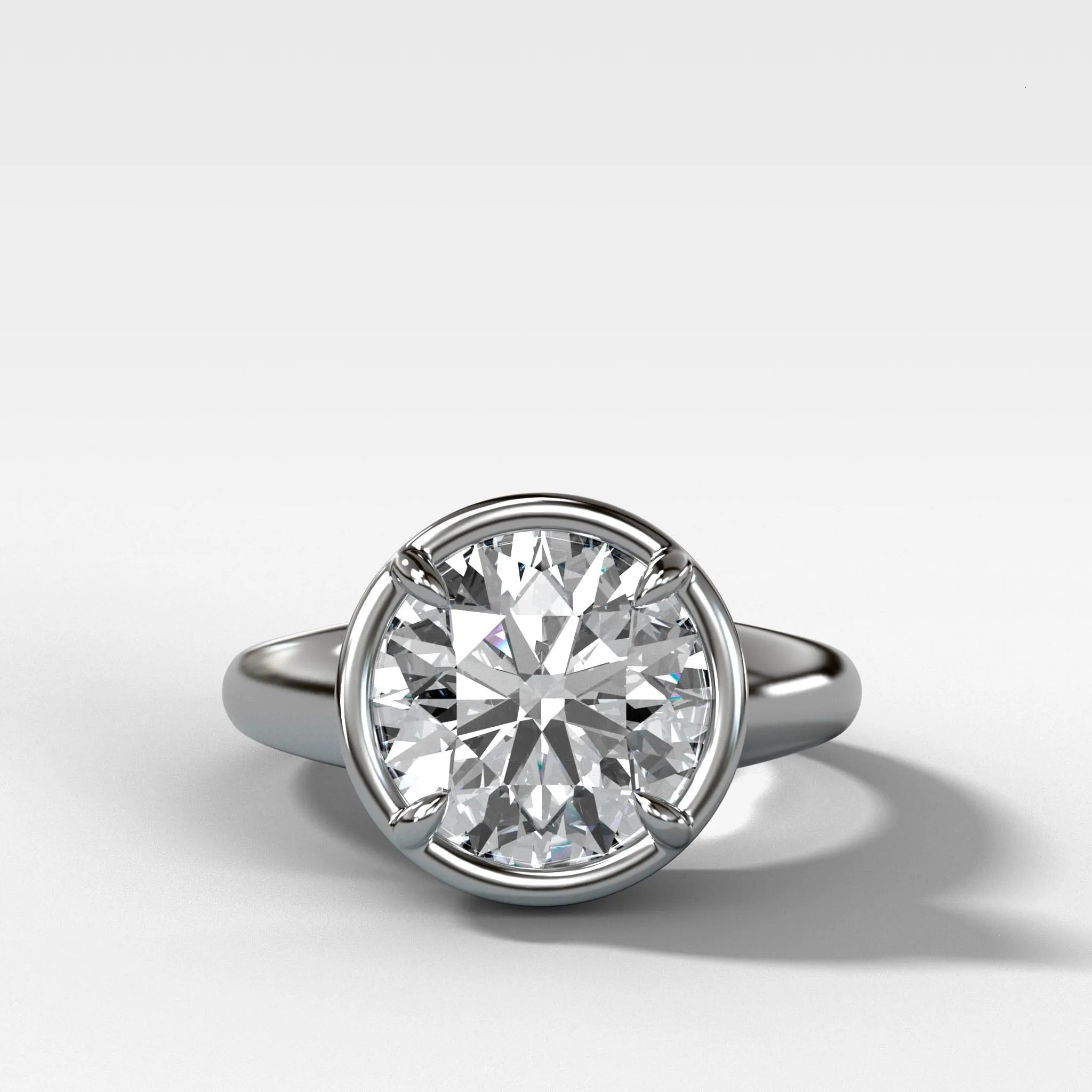 Club Ring Solitaire Engagement Ring With a Round Cut Diamond