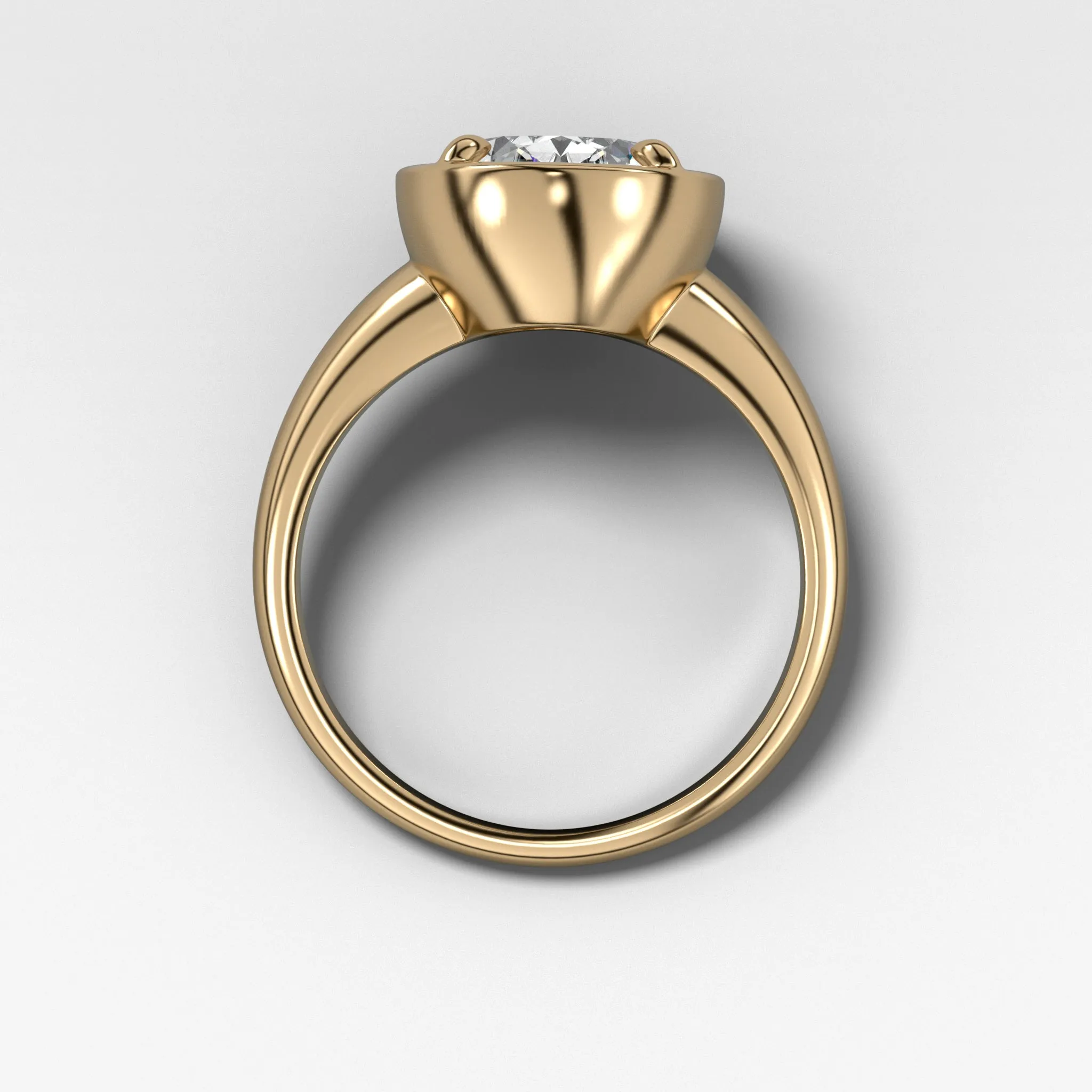 Club Ring Solitaire Engagement Ring With an Oval Cut Diamond