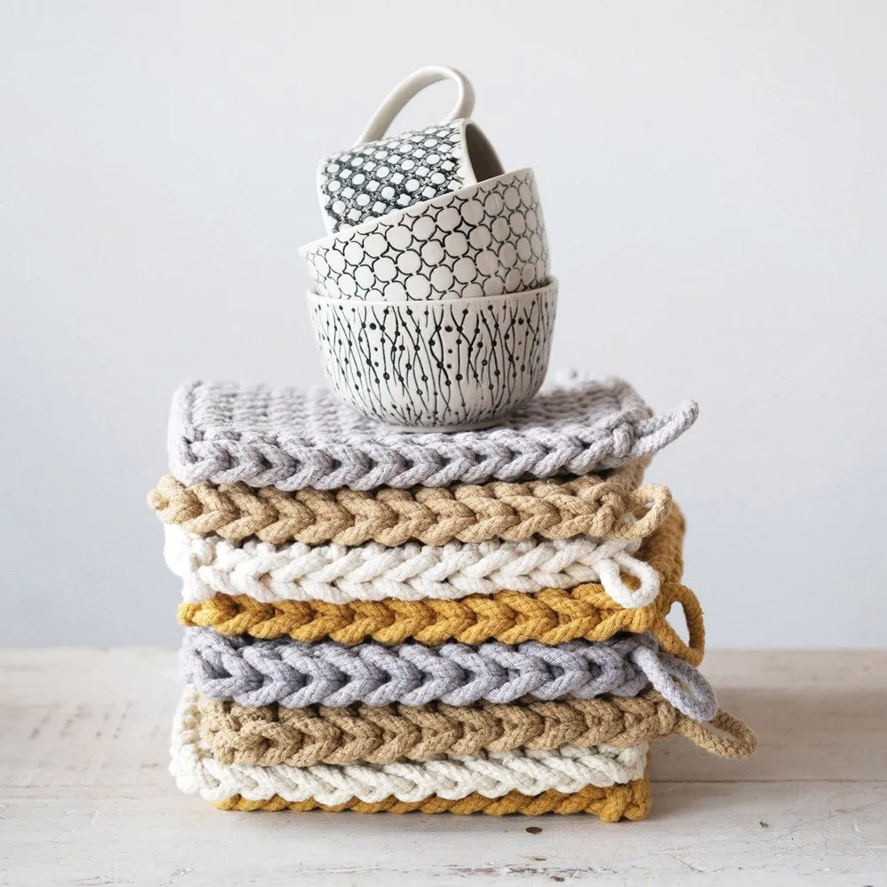 Crochet Pot Holders - Mustard Collection