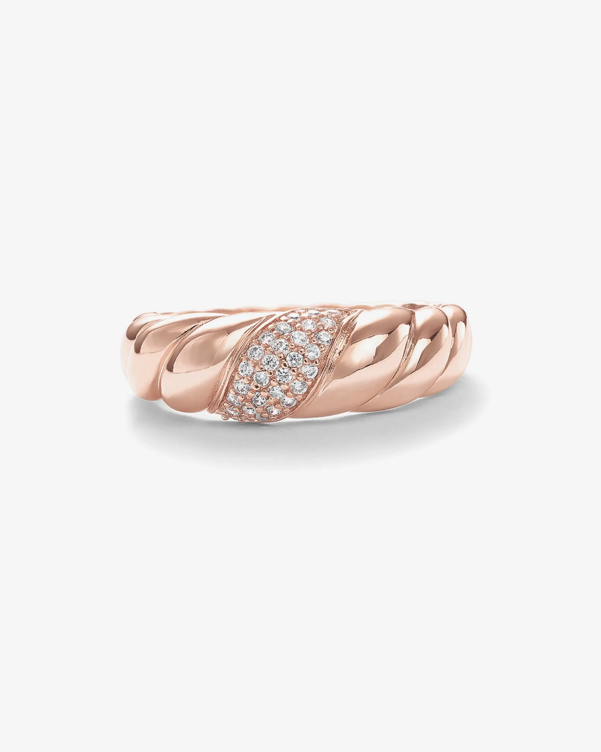 Cubic Zirconia Croissant Ring