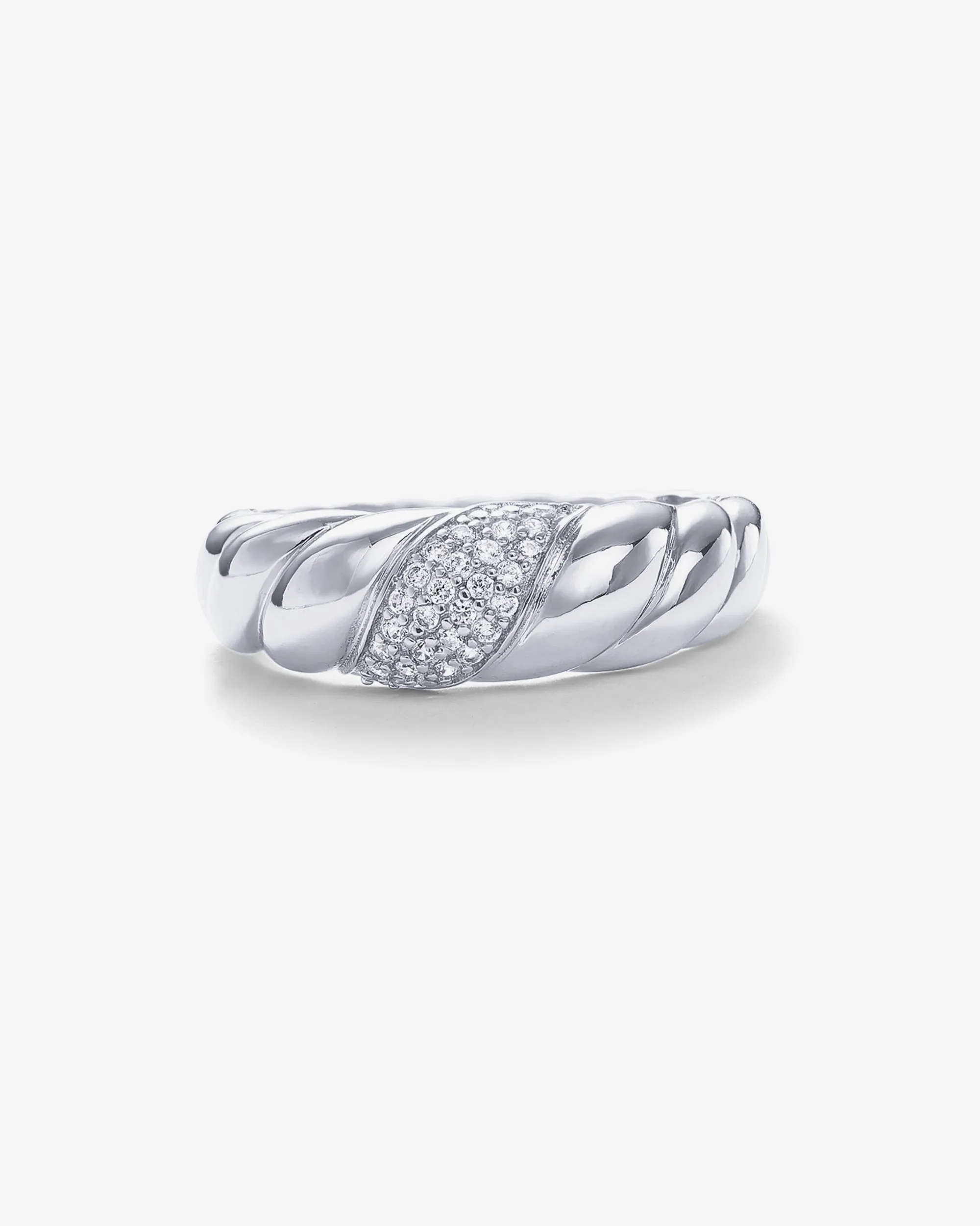 Cubic Zirconia Croissant Ring