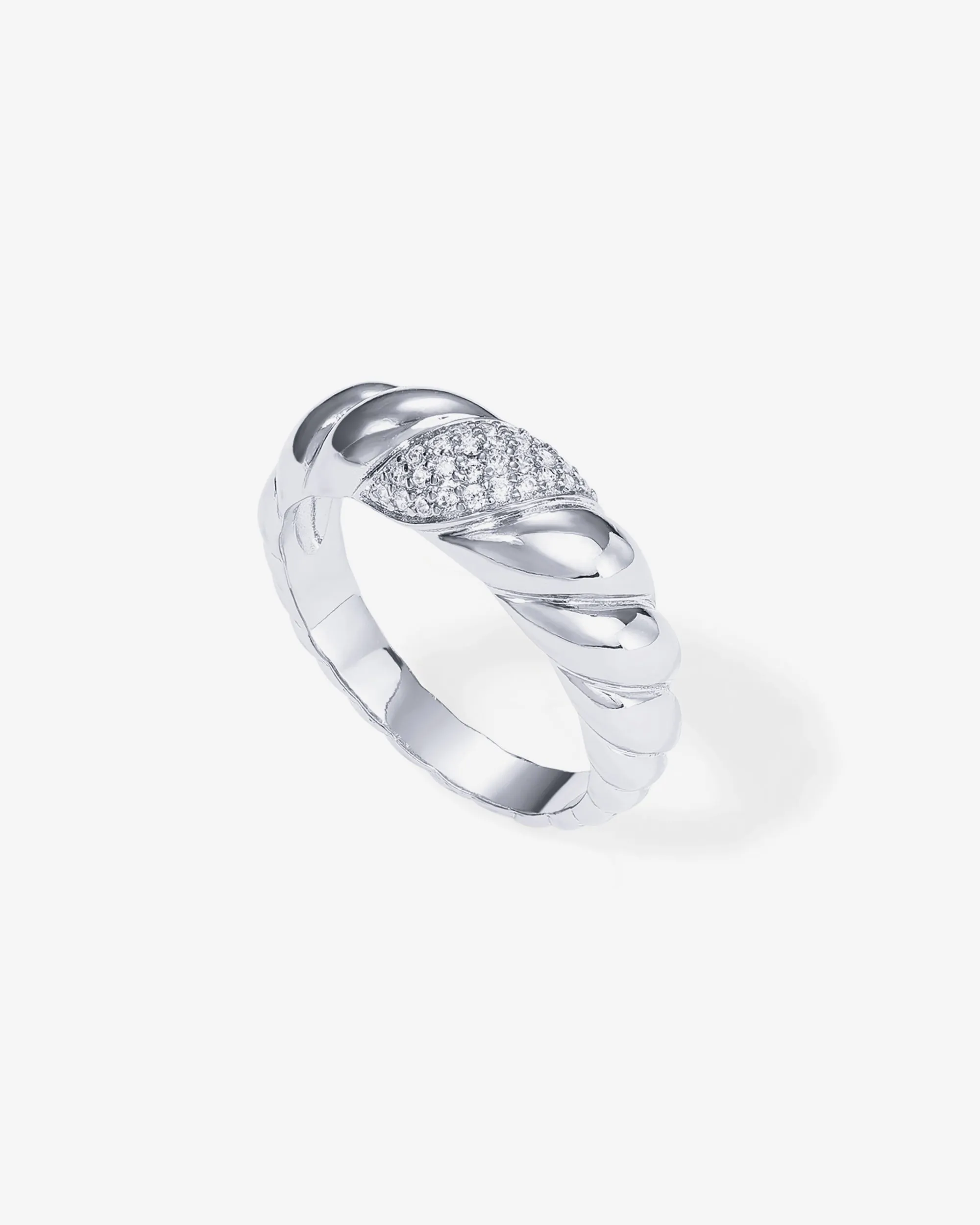 Cubic Zirconia Croissant Ring