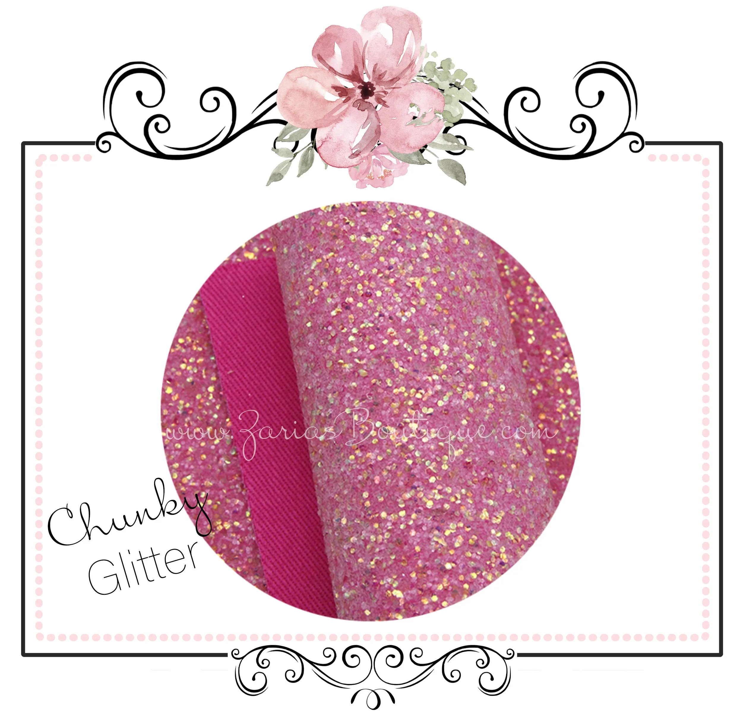 Fairy Dust Pretty In Rose Pink ~ Glitter Canvas Craft Fabric Sheets