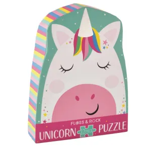 Floss & Rock Rainbow Unicorn 12pc Shaped Jigsaw with Shaped Box