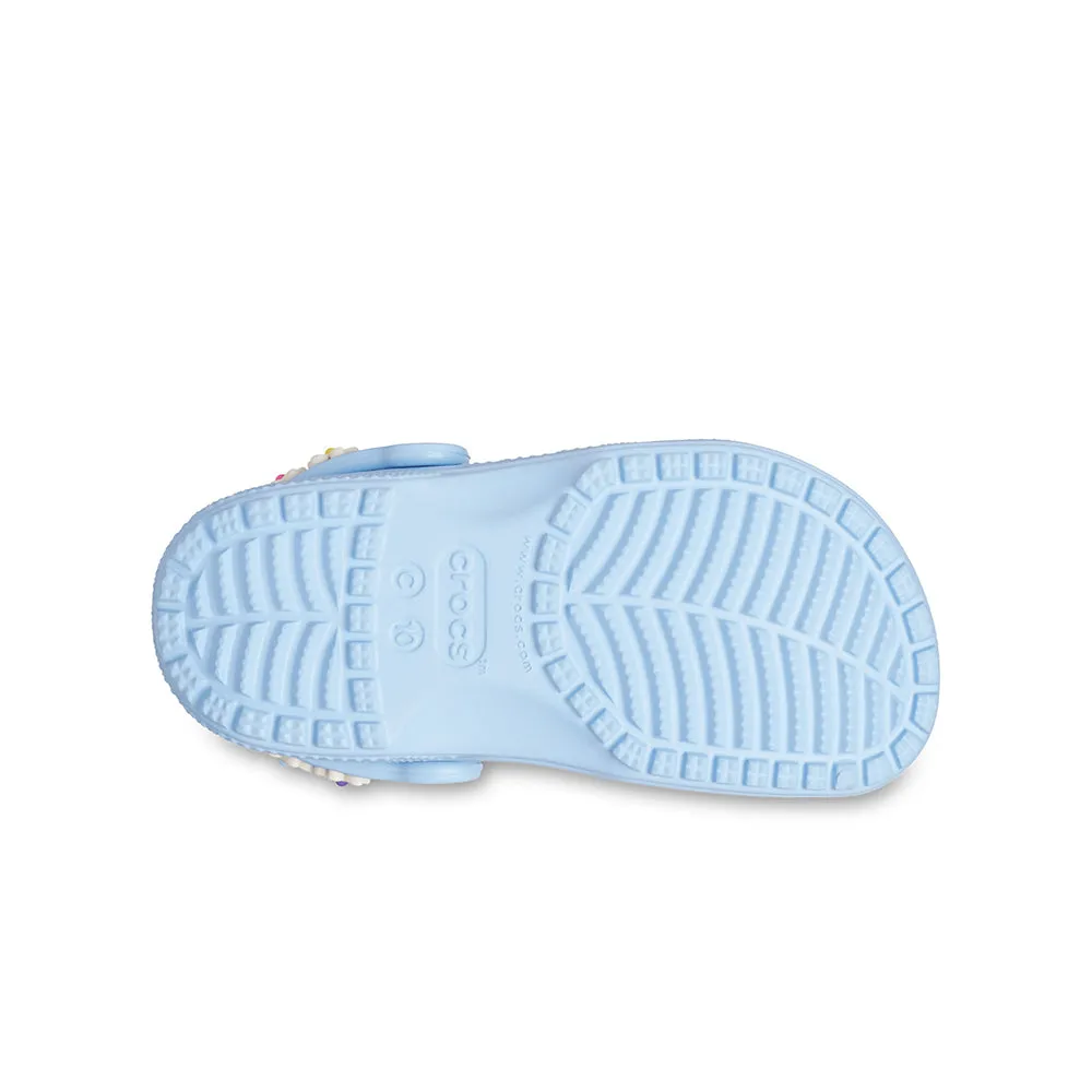 Giày Clog Trẻ Em Crocs Toddler Classic Daisy Chain - Blue Calcite
