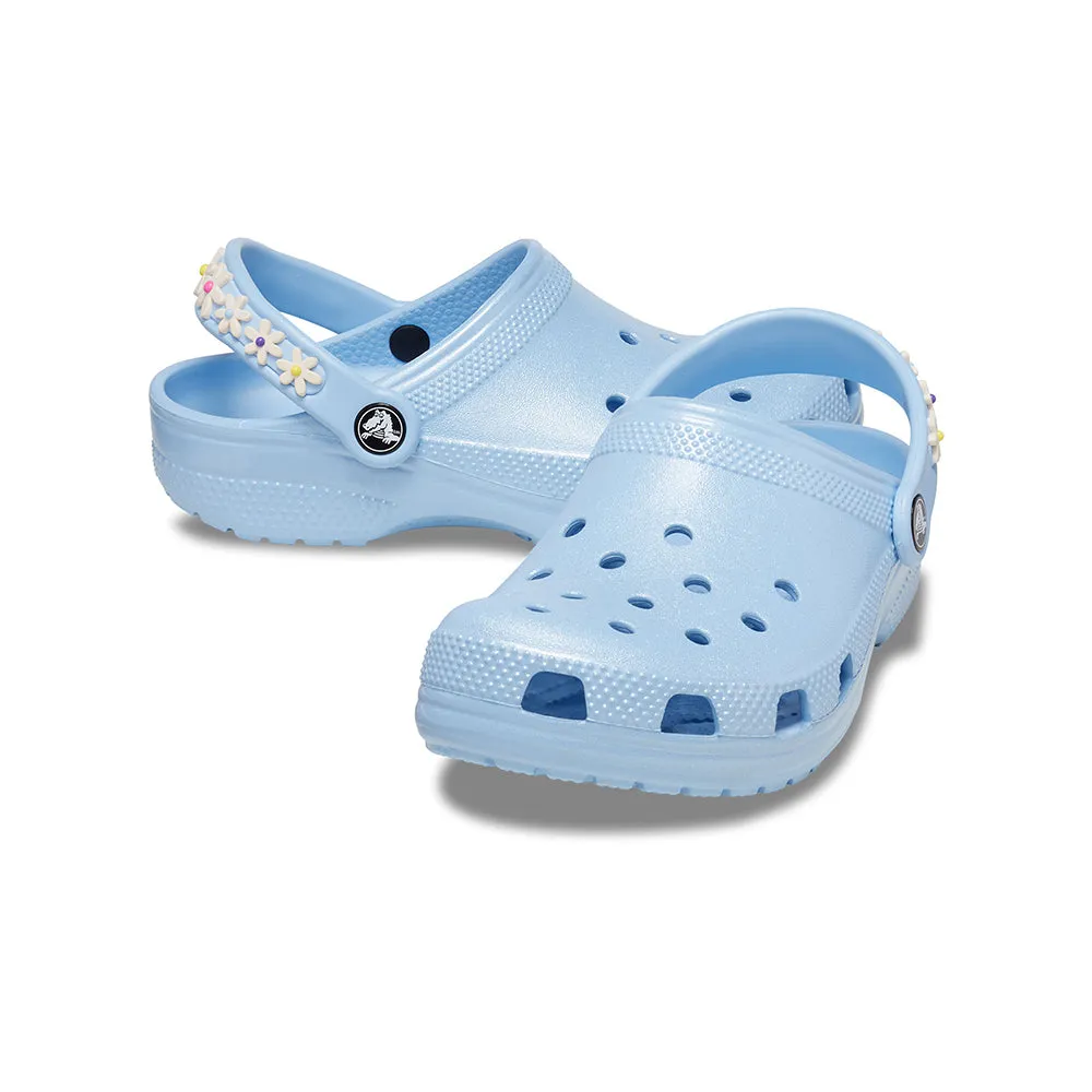 Giày Clog Trẻ Em Crocs Toddler Classic Daisy Chain - Blue Calcite