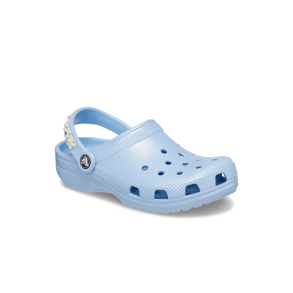 Giày Clog Trẻ Em Crocs Toddler Classic Daisy Chain - Blue Calcite