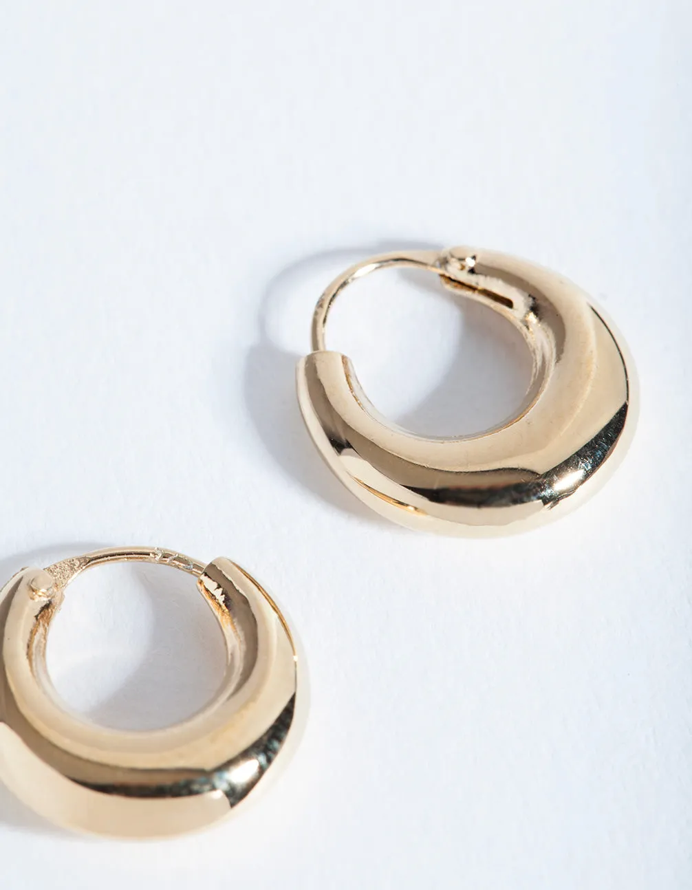 Gold Plated Sterling Silver Thick Huggie Earrings