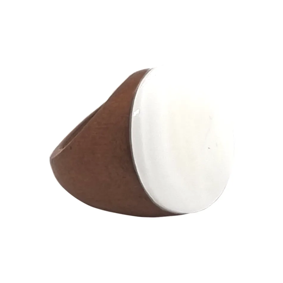 Hand Made Wood and Mother of Pearl Ring
