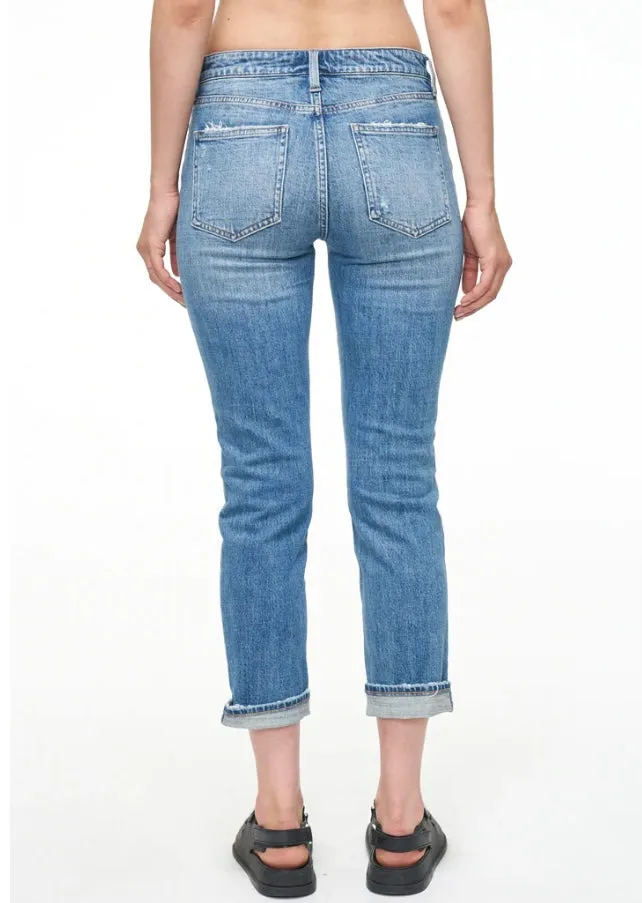 JESSIE MID RISE EVERYDAY SLIM STRAIGHT - HARBOR DISTRESSED