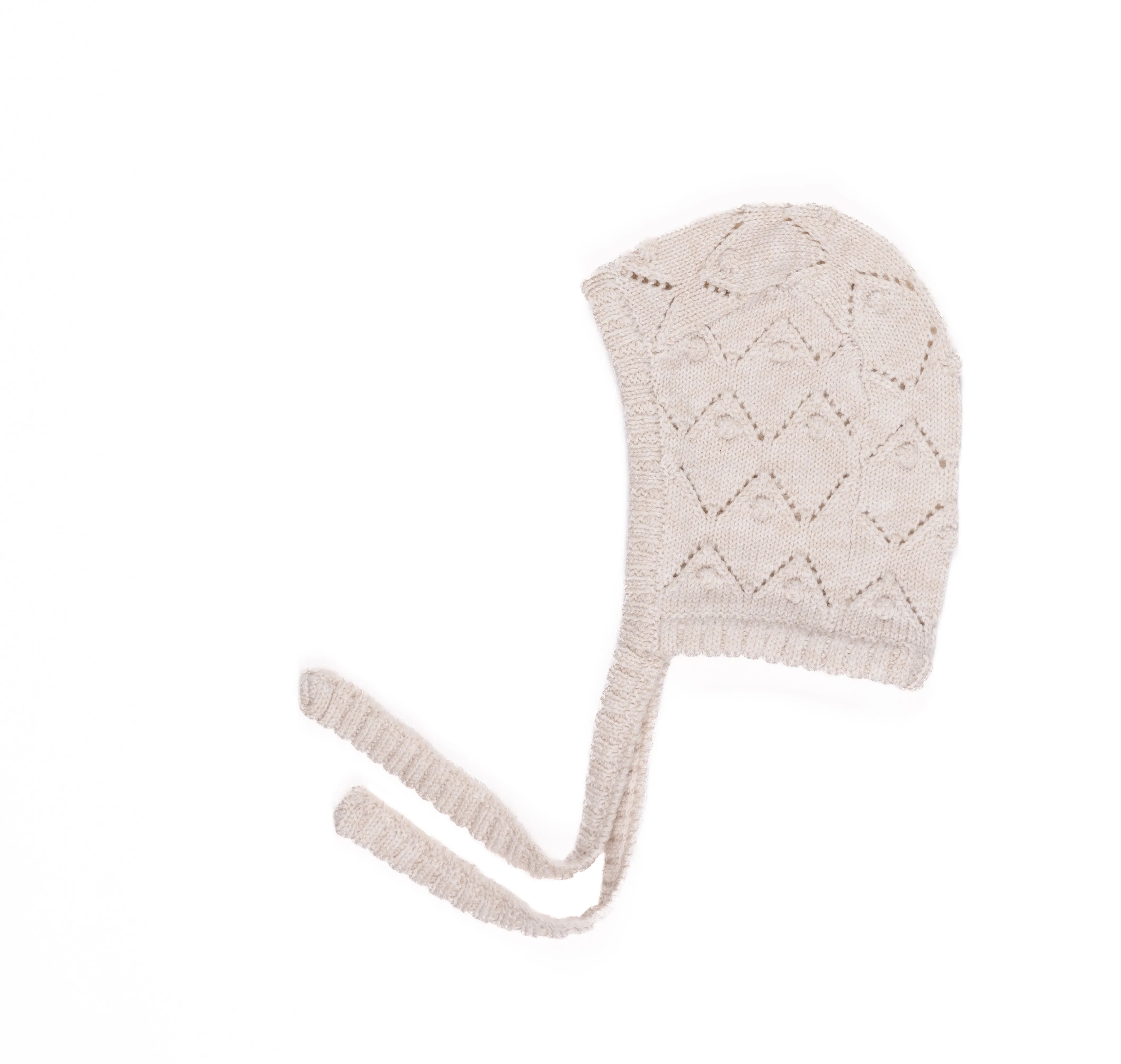 Kipp Oatmeal Pointelle Cardigan & Bonnet