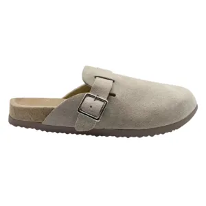 Ladies Genuine Suede Clogs - Beige, 9