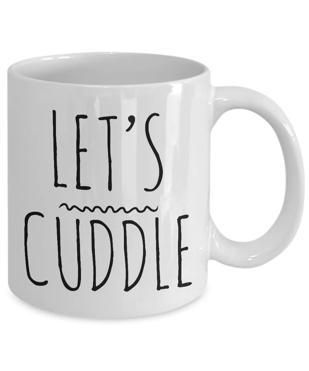 Lets Cuddle Mug Gifts Ceramic Coffee Cup Winter Decor