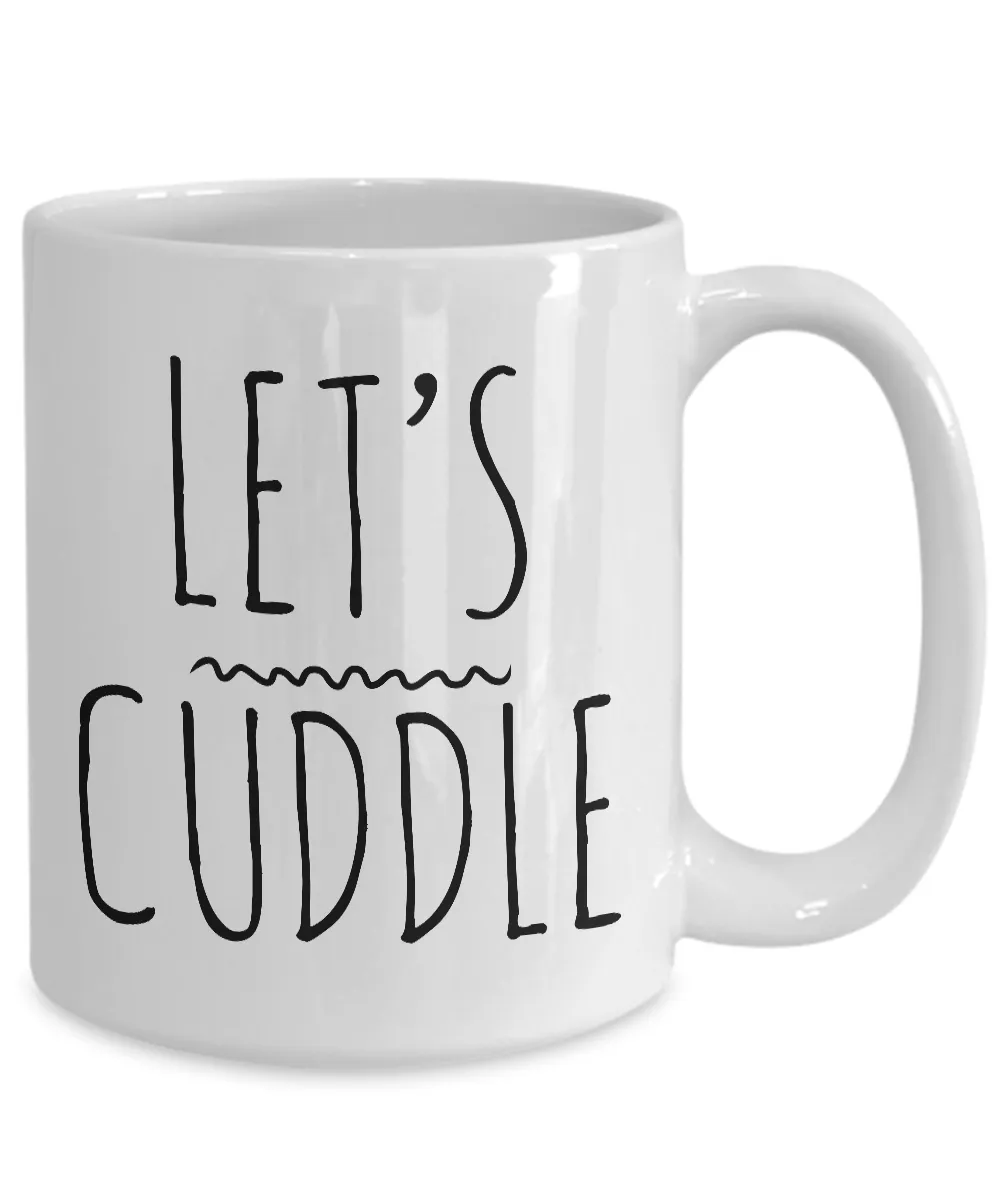 Lets Cuddle Mug Gifts Ceramic Coffee Cup Winter Decor