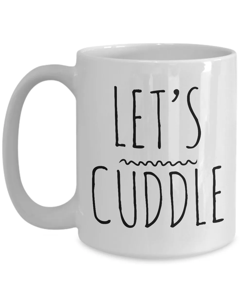 Lets Cuddle Mug Gifts Ceramic Coffee Cup Winter Decor