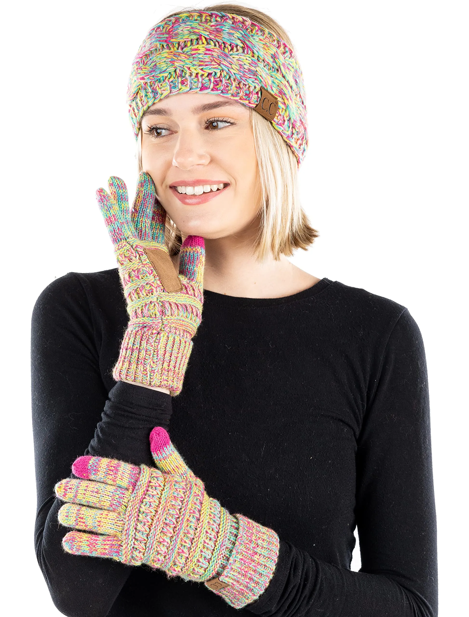 Lined Headband & Gloves Matching Set by Funky Junque